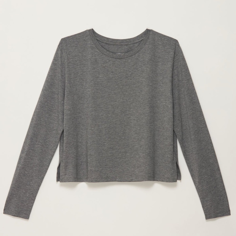 Girlfriend Collective Cupro Long Sleeve Tee in Pepper
